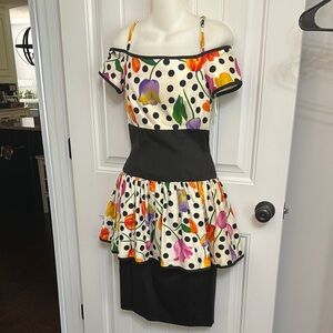 Lillie Rubin Iconic Vintage 80’s Peplum Dress Size 6